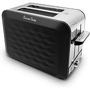 Toaster, Diamond Pattern, 2 Slice, Stainless Steel, Toaster For Bagels, Wide Slots Toaster Mega Casa