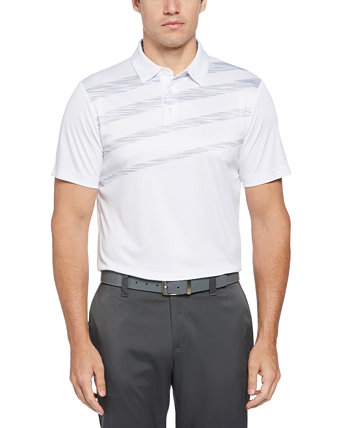 Мужская рубашка-поло для гольфа спортивного кроя с асимметричной полоской космического цвета PGA TOUR