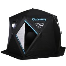 Outsunny Portable 4 6 человек всплывающая палатка для подледной рыбалки для 104 градусов по Фаренгейту с сумкой для переноски и тканью Оксфорд Build 116,25 # 34; Outsunny