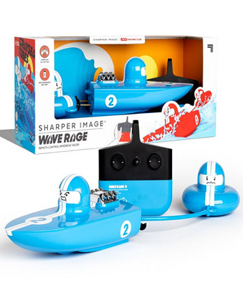 RC Wave Rage, беспроводная перезаряжаемая лодка-бампер с буксировочным устройством - синяя Sharper Image