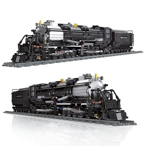 HI-Reeke Train Building Block Set Collectible Big Boy Steam Locomotive Building Kit for Adult Black HI-REEKE