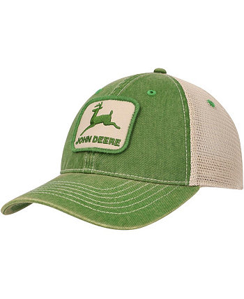 Мужская зеленая потертая регулируемая шляпа John Deere Classic в винтажном стиле Top of the World