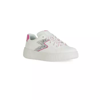 Girl's Mikiroshi Glitter-Accented Low-Top Sneakers Geox