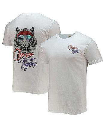 Men's White Clemson Tigers Mascot Bandana T-shirt Image One