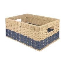 Belle Maison Paper Weave Basket With Accent Base Belle Maison
