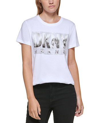 Женская футболка с декорированным логотипом DKNY Jeans