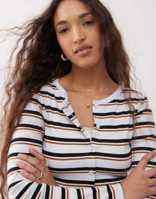 Miss Selfridge stripe cardigan in blue Miss Selfridge