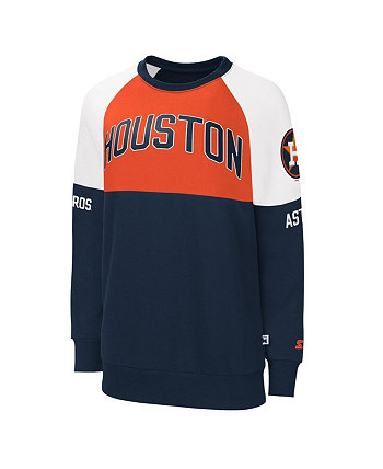 Женский темно-синий оранжевый свитер Houston Astros Baseline пуловер с регланами Starter