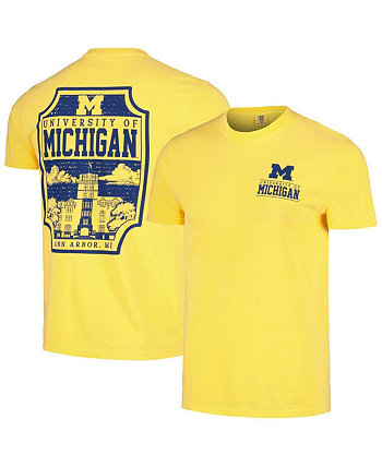 Мужская футболка Maize Michigan Wolverines Campus Badge Comfort Colors Image One