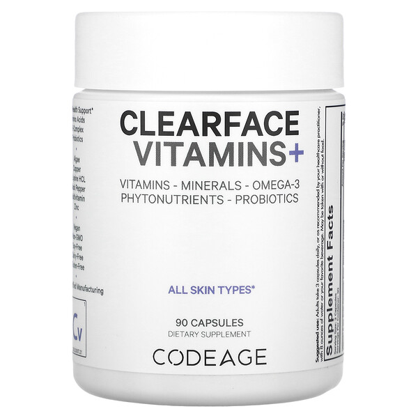 Clearface Витамины+, 90 капсул Codeage