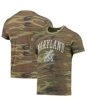 Мужская камуфляжная футболка Maryland Terrapins Arch Logo Tri-Blend Alternative Apparel