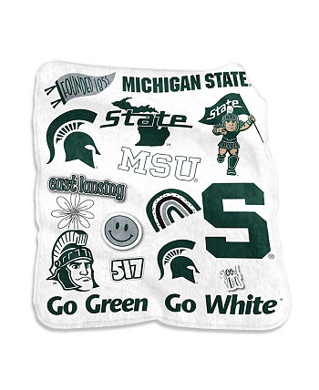 Плюшевое одеяло Native Raschel Spartans, штат Мичиган, 50 x 60 дюймов Logo Brand