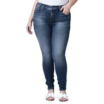 Рваные джеггинсы со средней посадкой Slink Jeans, Plus Size