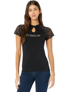 Кружевная футболка с каплевидным вырезом Bebe