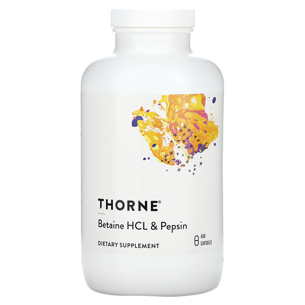 Бетаин HCL & Пепсин - 450 капсул - Thorne Thorne