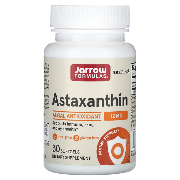 Астаксантин, 12 мг, 30 мягких таблеток Jarrow Formulas