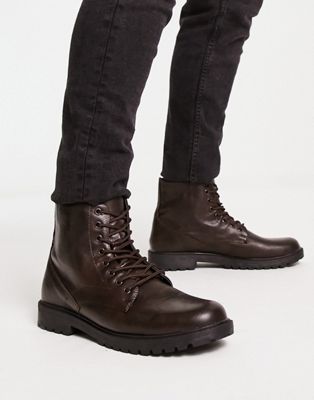 Темно-коричневые массивные ботинки из искусственной кожи New Look New Look