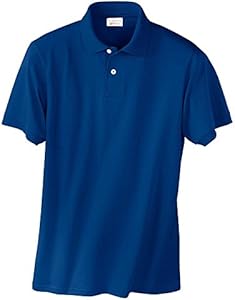 Hanes Adult Comfortblend Ecosmart Jersey Polo Shirt, Deep Royal, Large Hanes