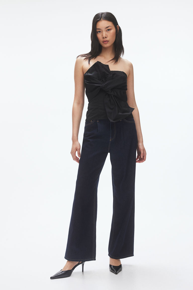 Женские Джинсы с высокой талией H&M Wide-leg Denim Pants H&M