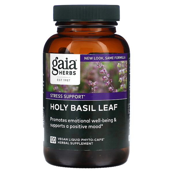 Holy Basil Leaf, 120 веганских жидких фито-капсул Gaia Herbs