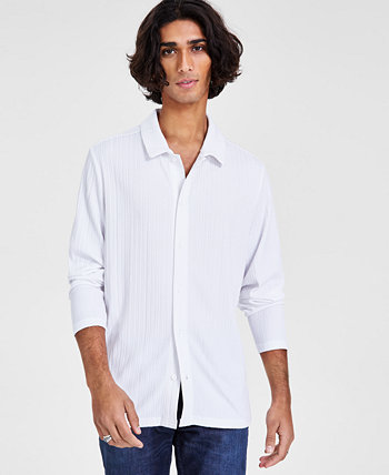 Мужская рубашка на пуговицах классической вязки в рубчик, созданная для Macy's I.N.C. International Concepts