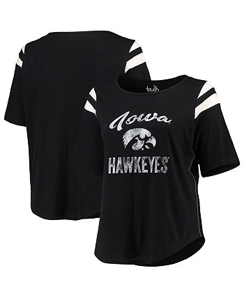Женская футболка с короткими рукавами от Alyssa Milano Black Iowa Hawkeyes размера полузащитник Touch