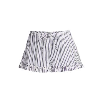 Striped Cotton Shorts Pour Les Femmes