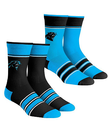 Мужские и женские носки Carolina Panthers, комплект из 2 носков Team Crew в несколько полосок Rock 'Em