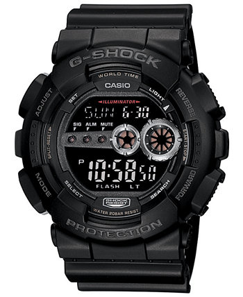 Мужские часы XL с цифровым черным полимерным ремешком GD100-1B G-Shock
