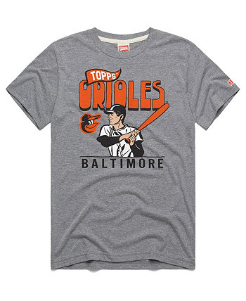 Мужская серая футболка Baltimore Orioles Tri-Blend x Topps Homage