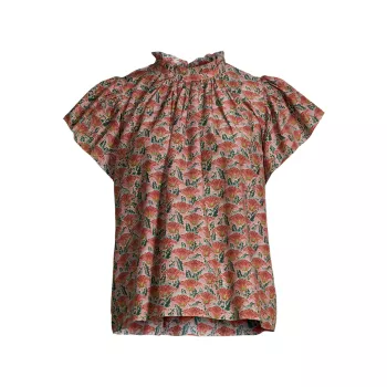 Блуза Carla из шелковой смеси с цветочным принтом Birds of Paradis