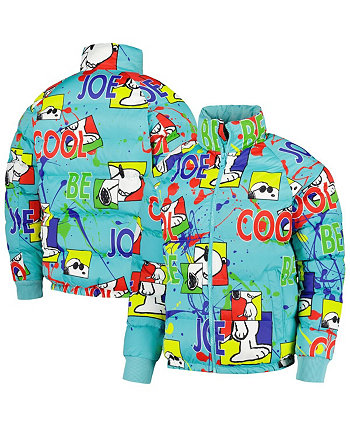 Мужская бирюзовая куртка Snoopy Joe Cool Puffer реглан с молнией во всю длину Freeze Max