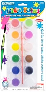 BAZIC Watercolor Paint w/Brush 60 ml, 12 Colors Non-Toxic Paint Set, for Hobby Fun Vibrant Color Painting Art Supplies, Gift for Artists, 1-Pack Bazic Products