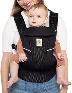 Ergobaby All Carry Positions Breathable Mesh Baby Carrier with Enhanced Lumbar Support & Airflow (7-45 Lb), Omni Breeze, Graphite Grey Ergobaby