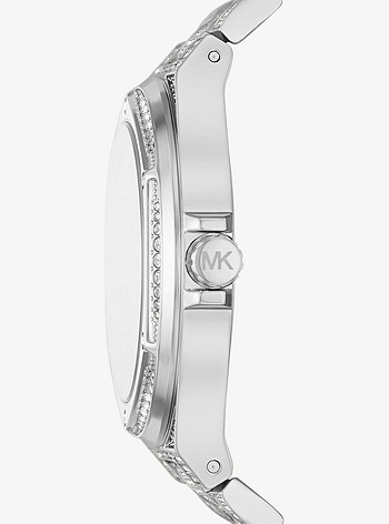 Крупногабаритные часы Lennox Pavé серебристого цвета Michael Kors