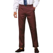 Houndstooth Pattern Pants For Men's Slim Fit Business Plaid Dress Trousers Lars Amadeus