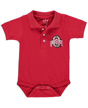 Боди поло Scarlet Ohio State Buckeyes для мальчиков и девочек для младенцев Little King Apparel