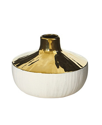 8-дюймовая керамическая декоративная ваза Elegance с золотыми вставками NEARLY NATURAL