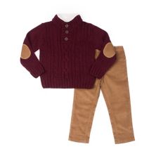 Baby Boy Little Lad Cable Knit Sweater & Corduroy Pants Set Little Lad