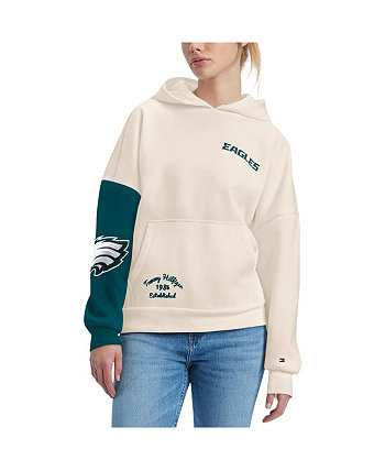 Женский пуловер с капюшоном кремового цвета Midnight Green Philadelphia Eagles Harriet Tommy Hilfiger
