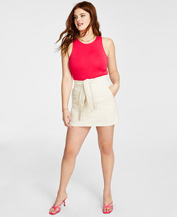 Women's Tie-Front Fitted Mini Skirt, Created for Macy's Bar III