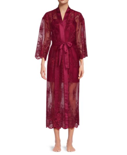 Floral Embroidered Sheer Maxi Robe Rya Collection