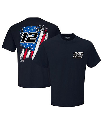 Мужская темно-синяя футболка Ryan Blaney Exclusive Tonal Flag Team Penske