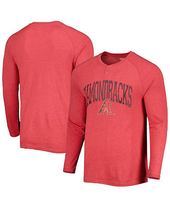 Мужская красная футболка с длинными рукавами Arizona Diamondbacks Inertia Raglan Henley Concepts Sport