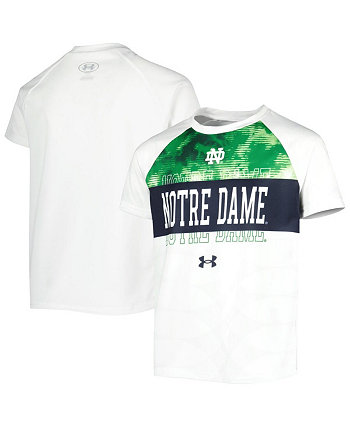 Белая футболка Big Boys Notre Dame Fighting Irish Gameday с принтом реглан Under Armour