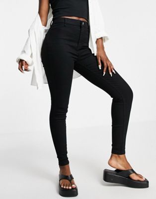 Черные эластичные джинсы скинни с высокой посадкой DTT Chloe Don't Think Twice