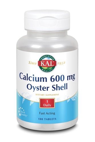 KAL Кальций из ракушек устриц — 600 мг — 100 таблеток KAL