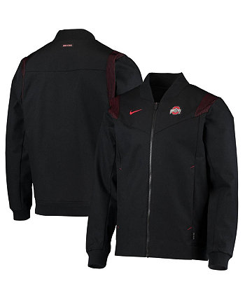 Мужская черная куртка-бомбер Ohio State Buckeyes с молнией во всю длину Nike