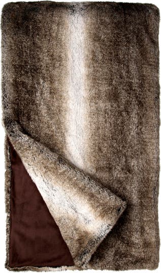 Плед из искусственного меха серого кролика серии Signature - 60 x 86 дюймов DONNA SALYERS FABULOUS FURS