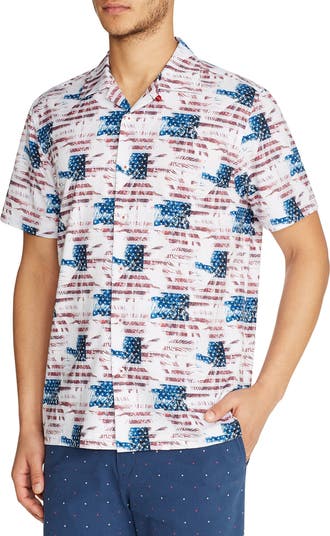 Рубашка для спортивного лагеря с короткими рукавами и тропическим флагом США Tallia